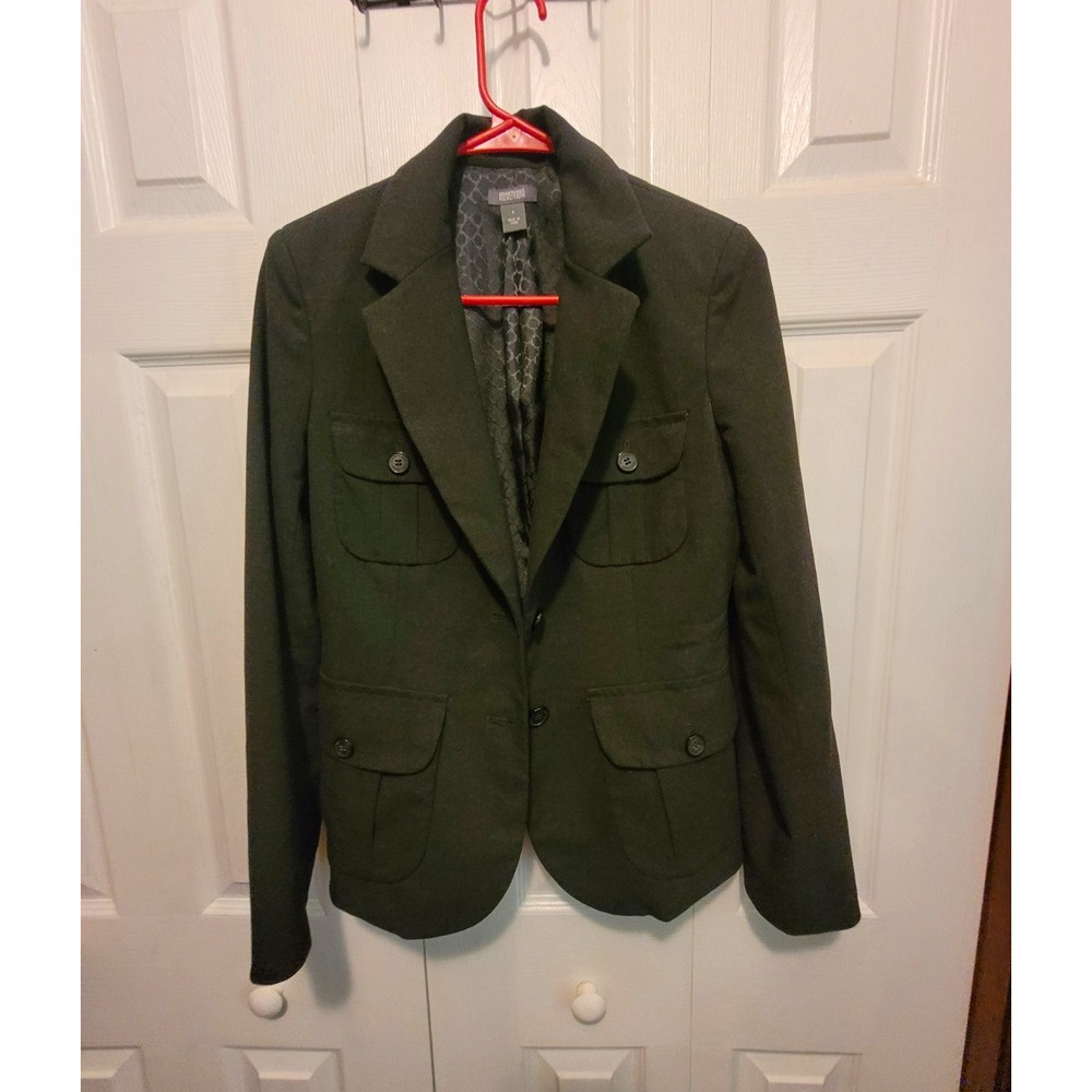 Kenneth Cole Reaction Women's Black Blazer Jacket Size 4 Button Front Pockets